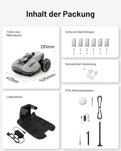 MAMMOTION YUKA Mini 700 Mähroboter mit Garage, NetRTK+Vision, Auto-Kartierung, bis 1100 m² (empf. 700 m²), 4G, 50 % Steigung, keine RTK-Antenne nötig