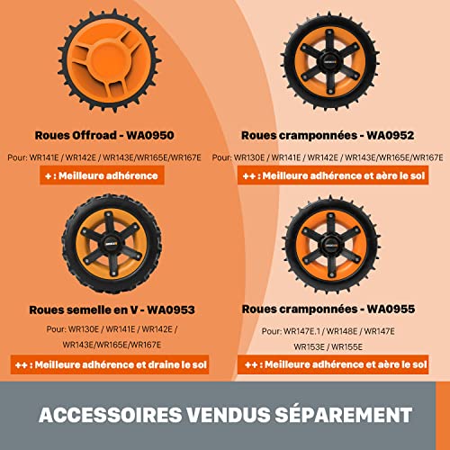 WORX Landroid L WR155E Mähroboter, selbstfahrend, bis 2000 m², sauberer Rasenschnitt, Orange
