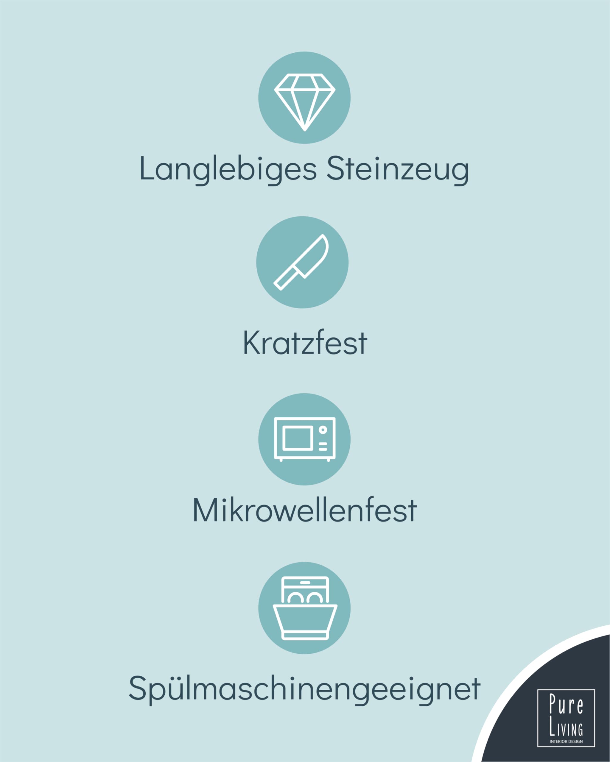 Steingut Geschirrset 12 Pers. Ibiza 36-tlg Hochwertiges Mediterranes TEST SEHR GUT Steingut Geschirr Set - Schüssel- und Teller Set - Tafelservice