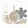 Redchef Topfsets Pfannenset 16-Teilig Antihaft-Keramik-Kochgeschirr-Set mit Abnehmbaren Griffen, Pfanne 20/26cm, Tiefe Bratpfanne 26cm