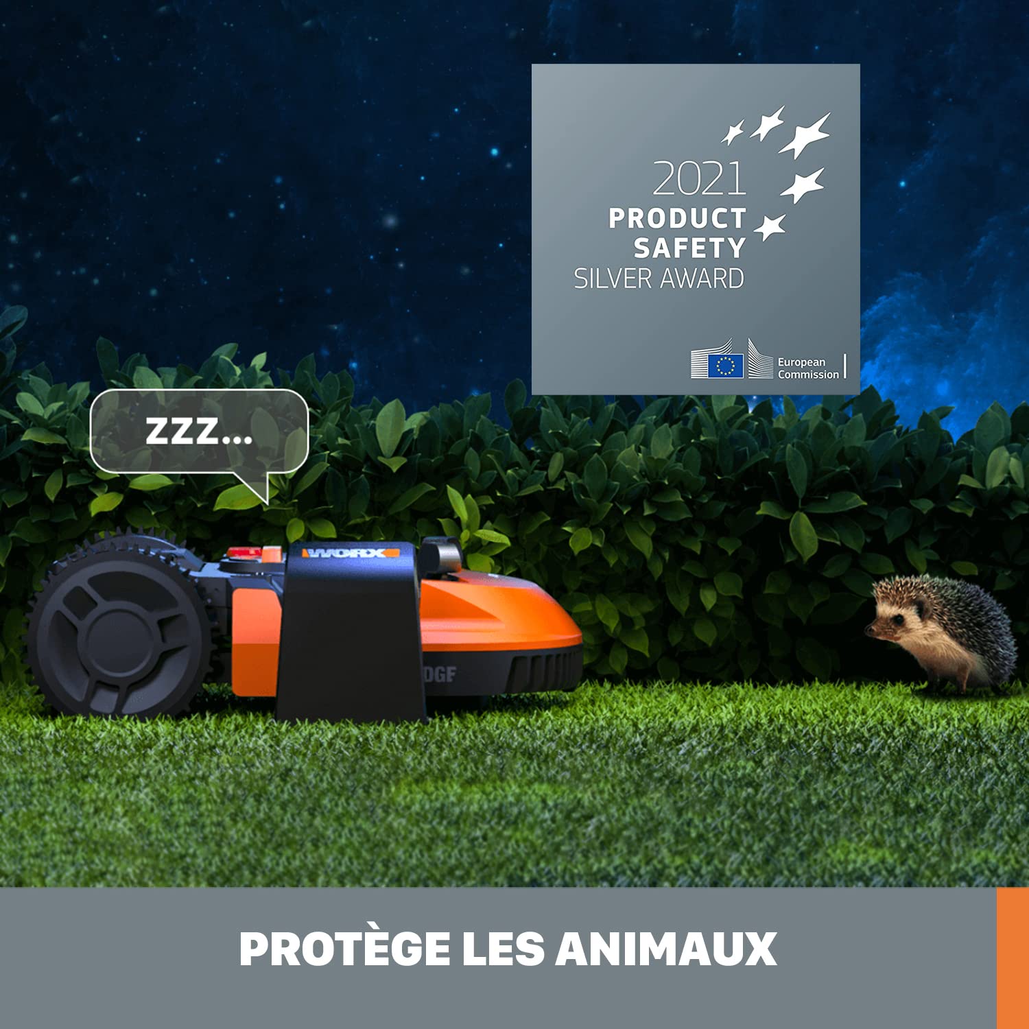 WORX Landroid L WR155E Mähroboter, selbstfahrend, bis 2000 m², sauberer Rasenschnitt, Orange