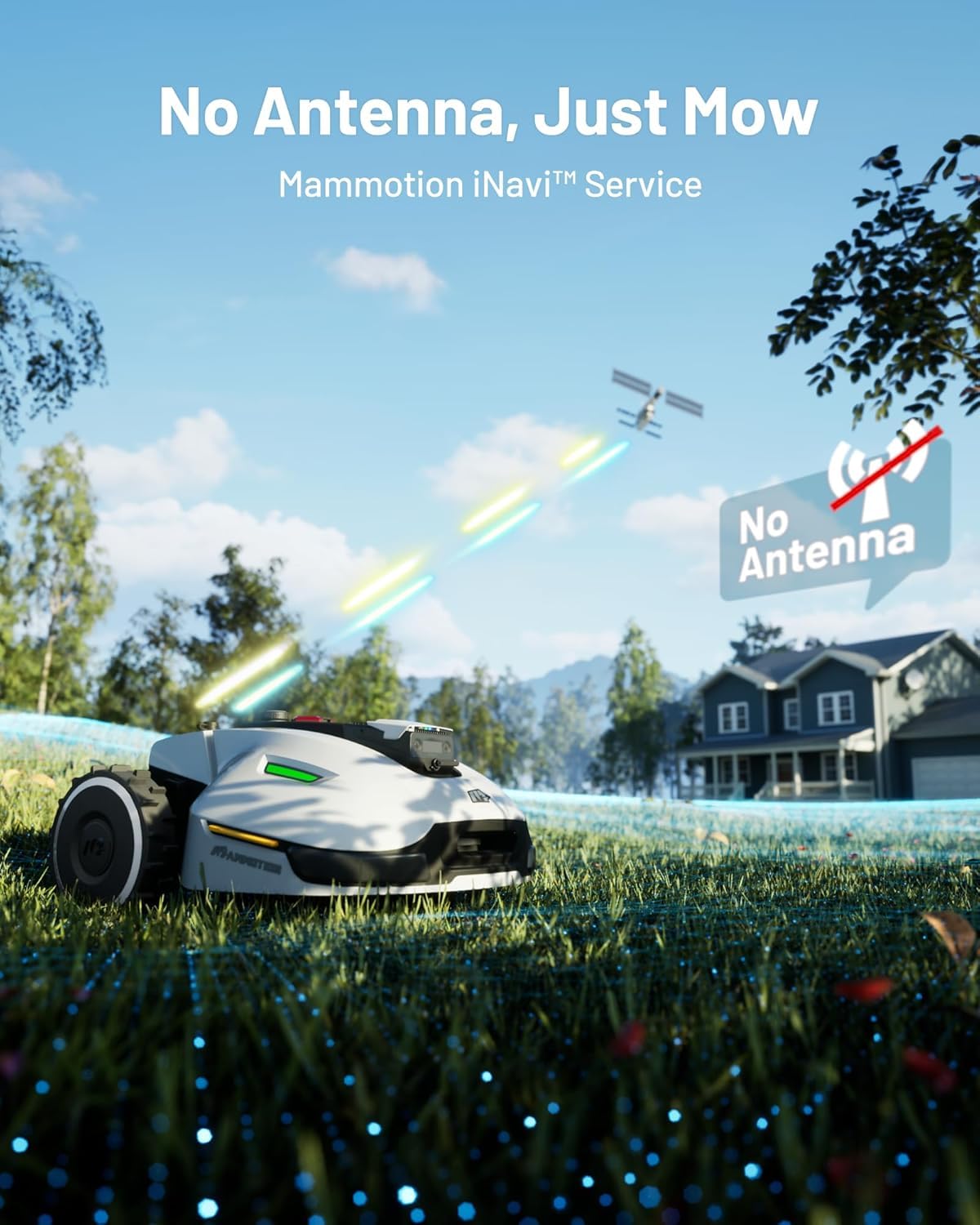 MAMMOTION YUKA 3000 Mähroboter ohne Kabel, NetRTK+Vision, Auto-Kartierung, bis 4000 m² (empf. 3000 m²), 4G, 50 % Steigung, keine RTK-Antenne nötig