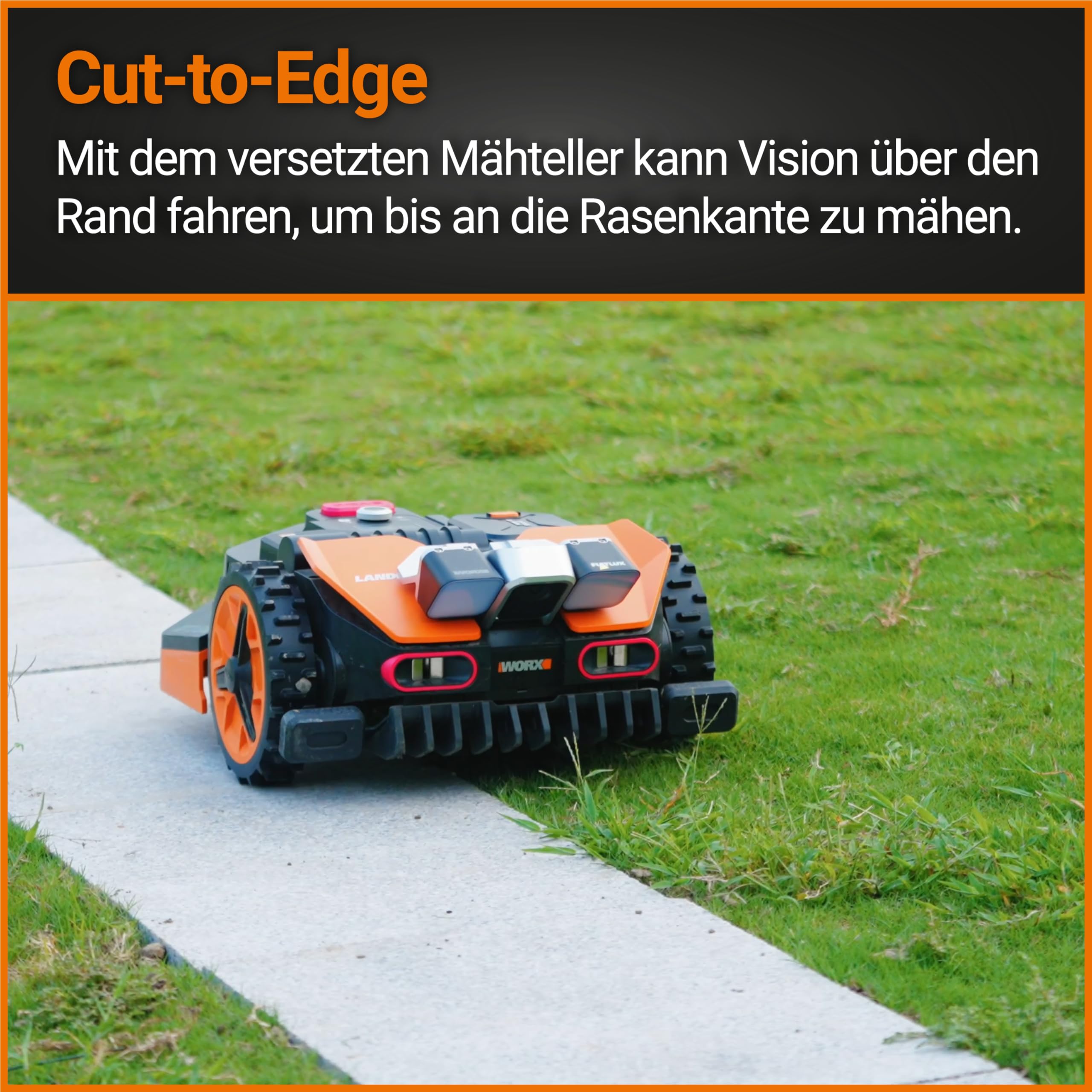 Aktionspaket: WORX Landroid Vision M600 WR206E.1 Mähroboter ohne Begrenzungskabel + WA0821 Garage