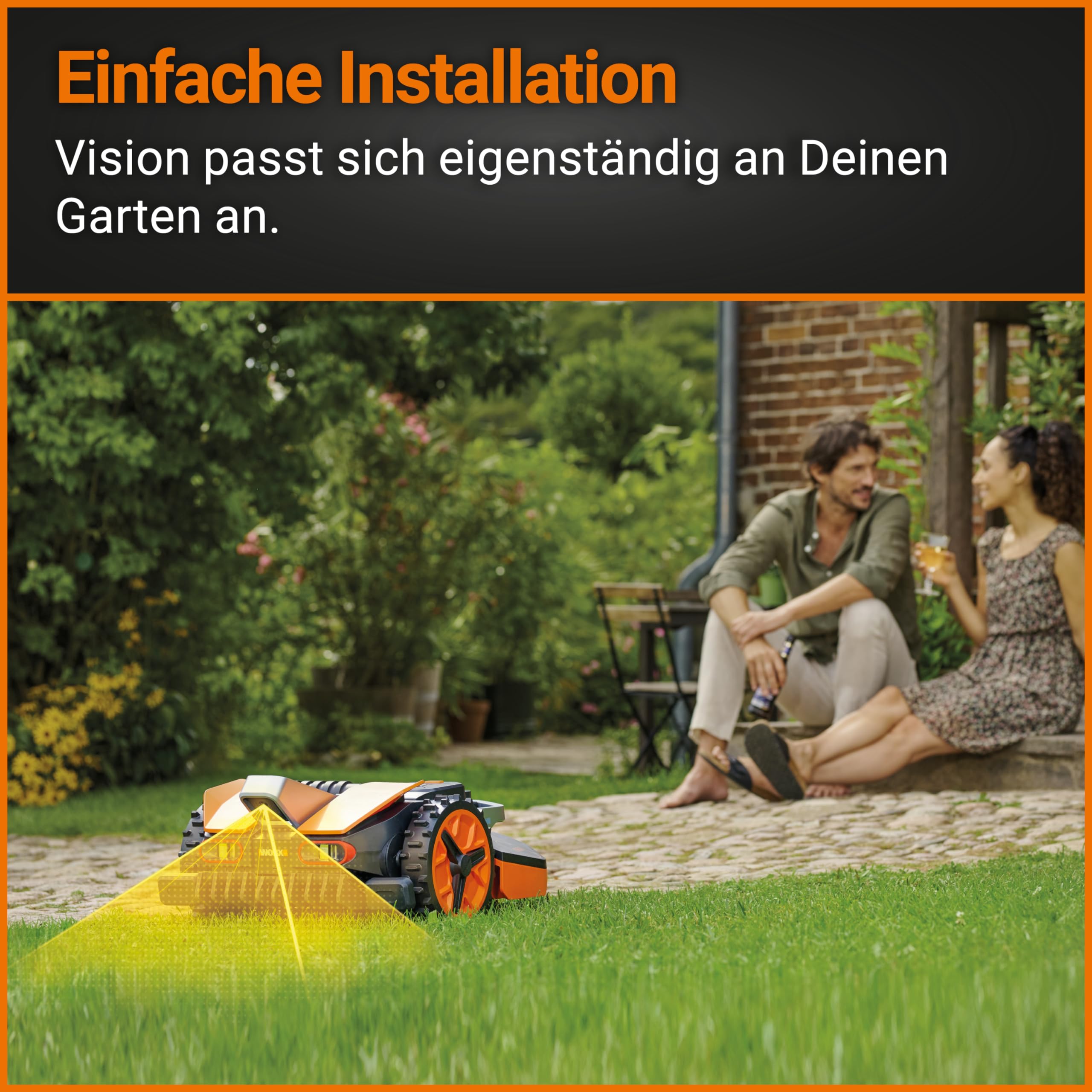 Aktionspaket: WORX Landroid Vision M600 WR206E.1 Mähroboter ohne Begrenzungskabel + WA0821 Garage