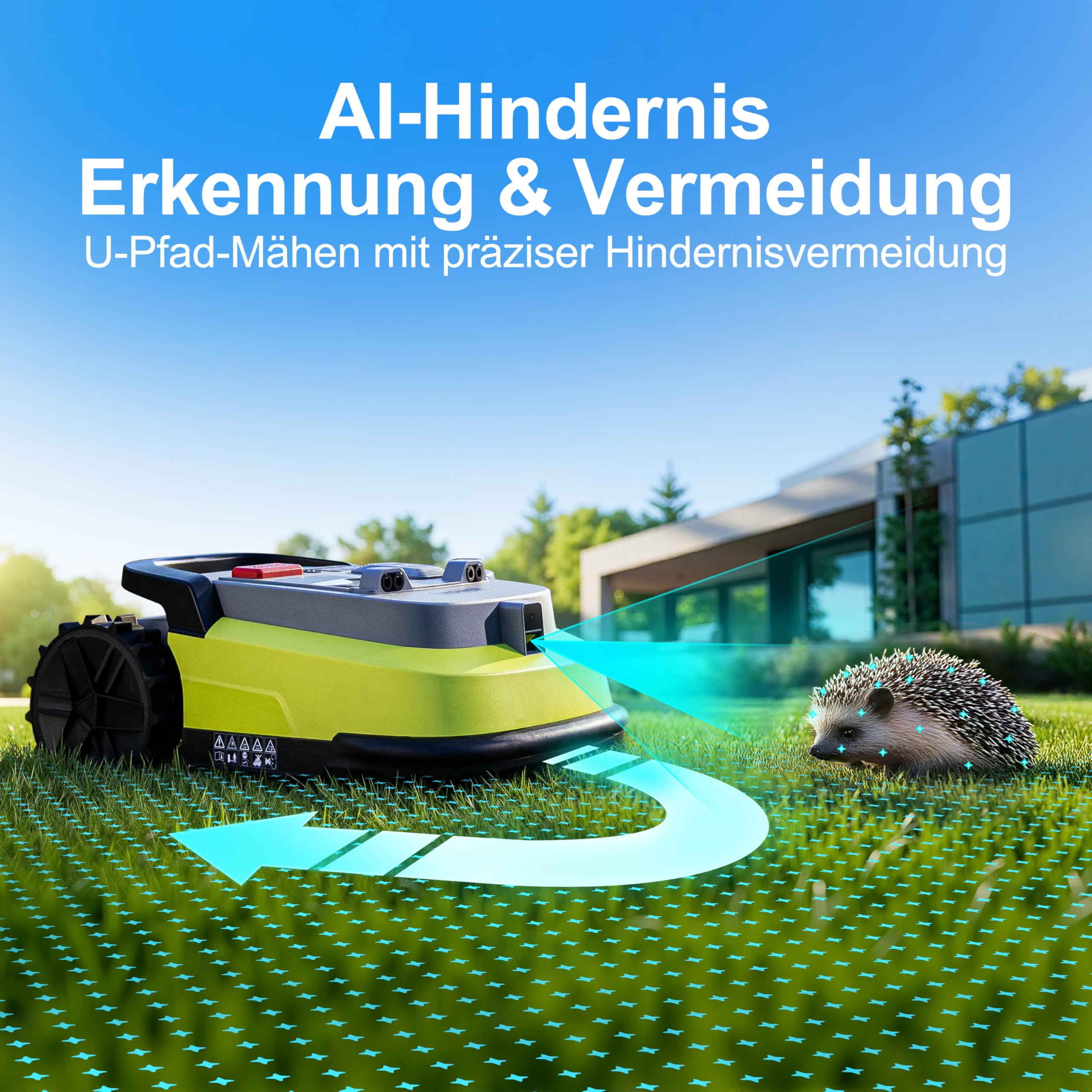 UBHOME M10 Mähroboter, ohne Begrenzungskabel, bis 1200 m², Vision+RTK Mapping, Smart Navigation, Hindernisvermeidung, App-Steuerung