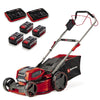 Einhell Akku-Rasenmäher GP-CM 36/47 S Li BL Kit (36 V, 47 cm, bis 700 m², Brushless, 65 L Fangkorb, Radantrieb, inkl. 4x 4,0 Ah Akkus & 2x Twincharger)