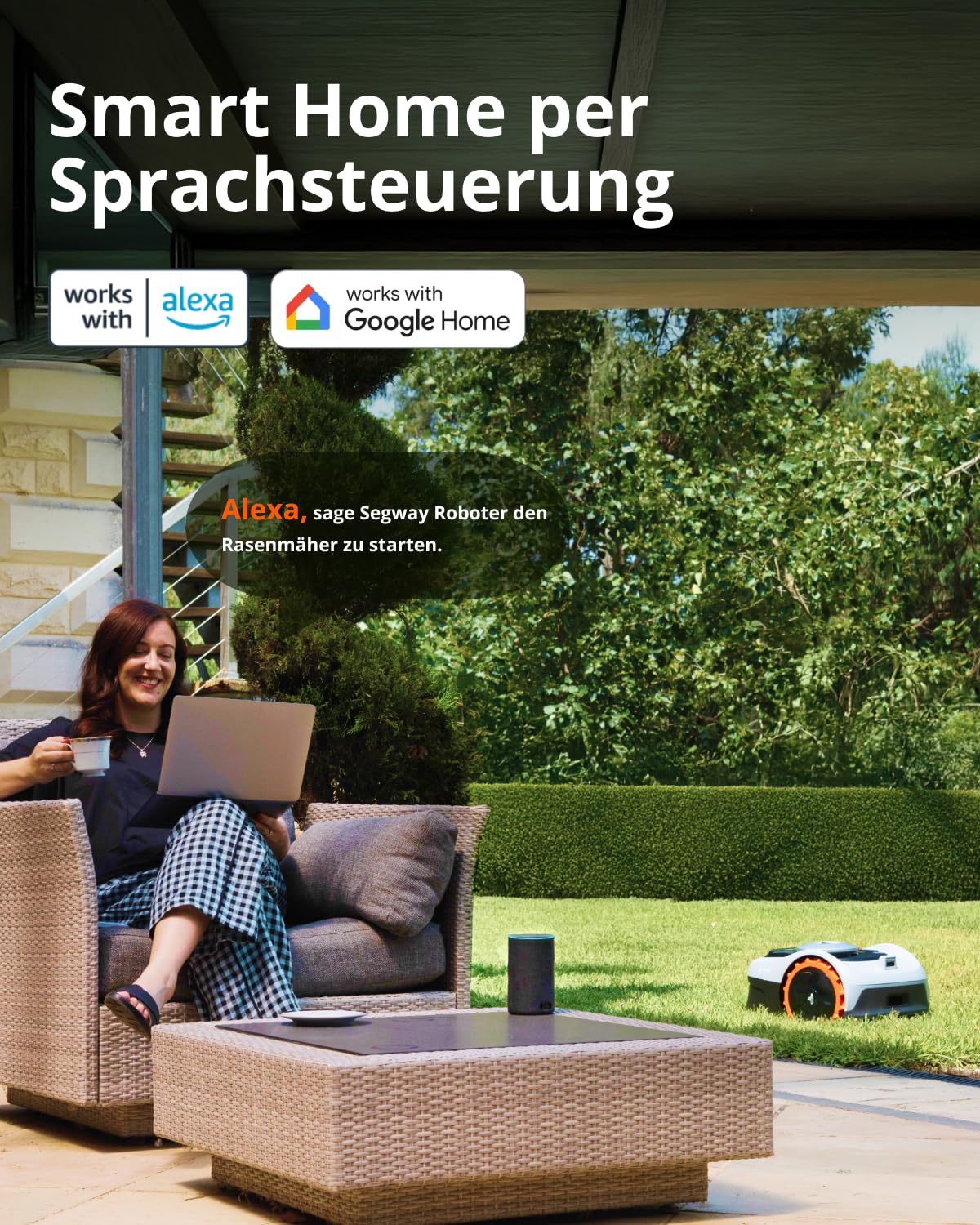 Navimow i105E Mähroboter ohne Begrenzungskabel (bis 600 m², RTK+Vision, KI-Auto-Kartierung, Igelschutz)
