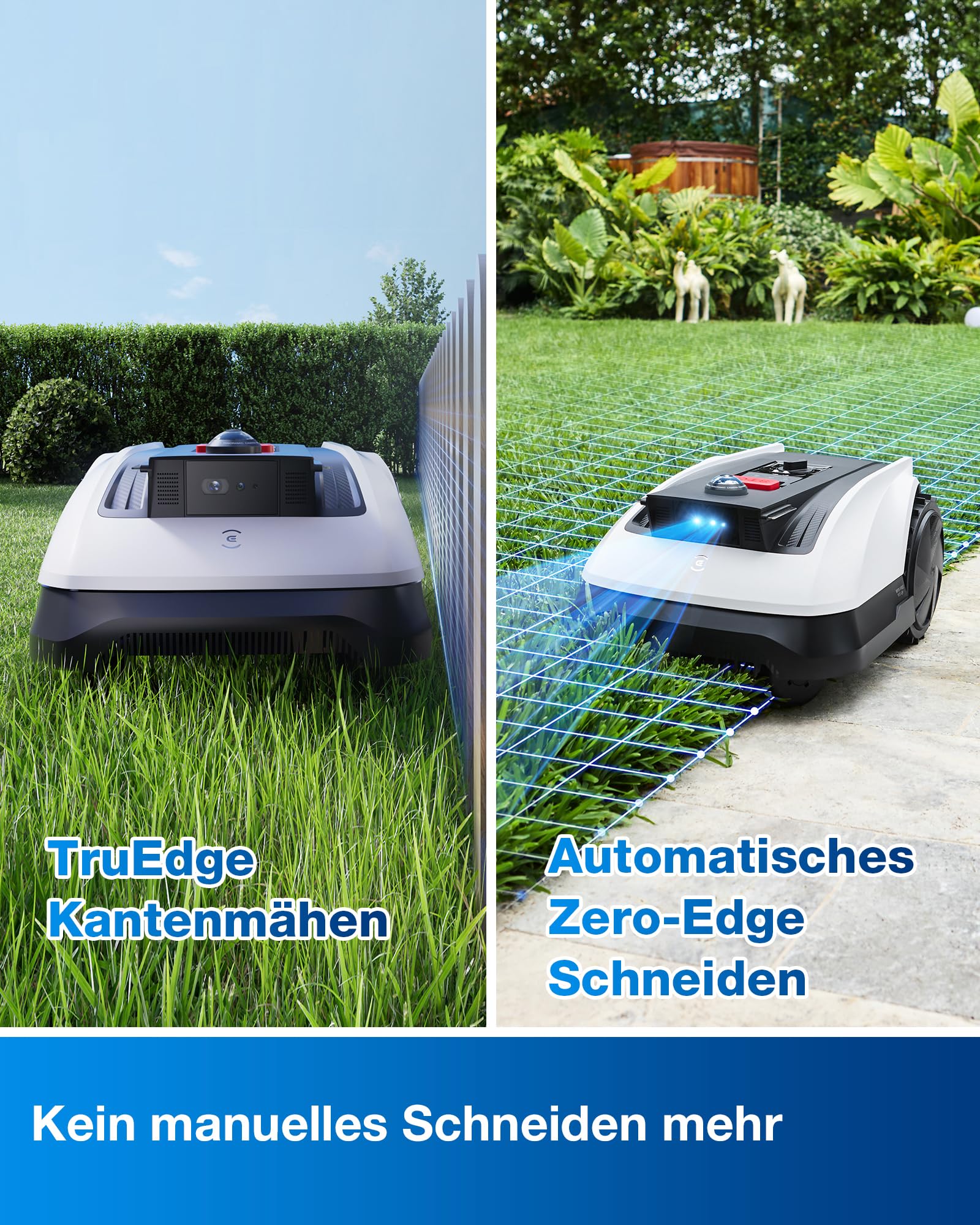 ECOVACS Goat O500 Mähroboter, ohne Begrenzungskabel, 500 m², Auto-Kartierung, LiDAR-Navigation, 0,7 m Engstellen, logisches Mähen