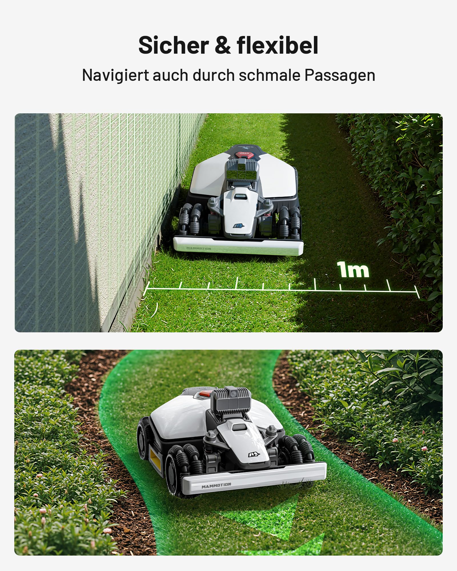 MAMMOTION LUBA Mini AWD LiDAR Mähroboter ohne Begrenzungskabel (1.500 m², 3D LiDAR + Vision, Auto-Kartierung, ohne RTK-Antenne, 4G-Modul, 80% Steigung)